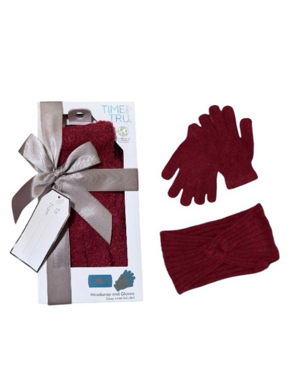 Time And Tru Cozy Luxe Twist Headwrap And Gloves Set